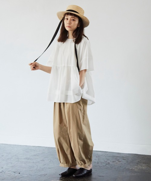 Libra Cue（リブラ キュー）の「リラックスシルエットボリュームブラウス（シャツ/ブラウス・レディース・ブルー/ブラック/ホワイト・FREE）」の4枚目の写真