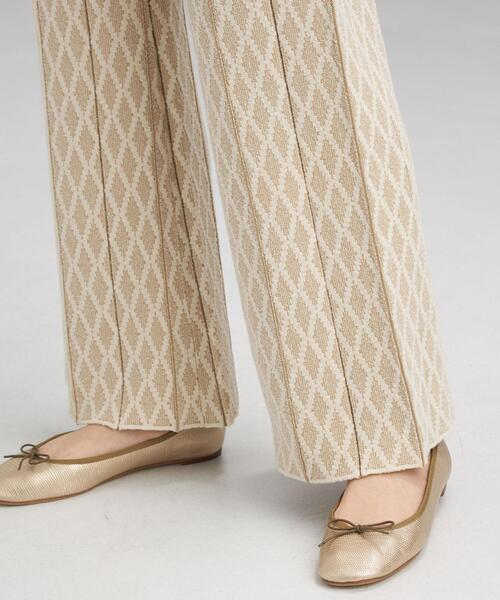 green label relaxing(グリーンレーベルリラクシング)の「ジャカード プリーツ ニット パンツ(その他パンツ・レディース・オリーブ/ナチュラル・FREE)」の7枚目の写真