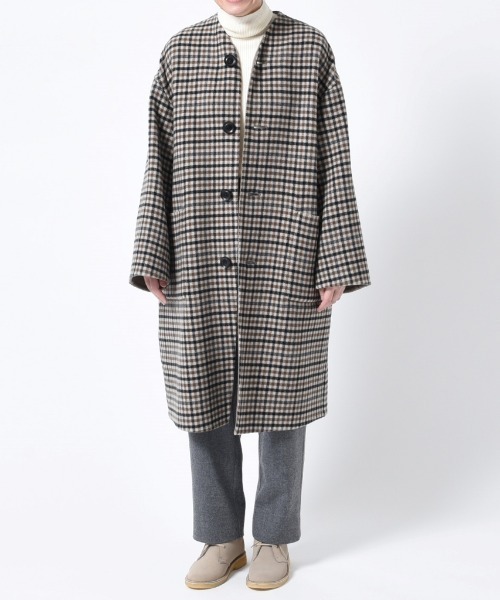 LE GLAZIK（ルグラジック）の「LE GLAZIK/ル グラジック　リバーシブルカラーレスコート　REVERSIBLE COLLARLESS COAT #JL-8982MRW（ノーカラーコート・レディース・ブラック/ベージュ・36）」の5枚目の写真