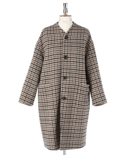 LE GLAZIK（ルグラジック）の「LE GLAZIK/ル グラジック　リバーシブルカラーレスコート　REVERSIBLE COLLARLESS COAT #JL-8982MRW（ノーカラーコート・レディース・ブラック/ベージュ・36）」の6枚目の写真