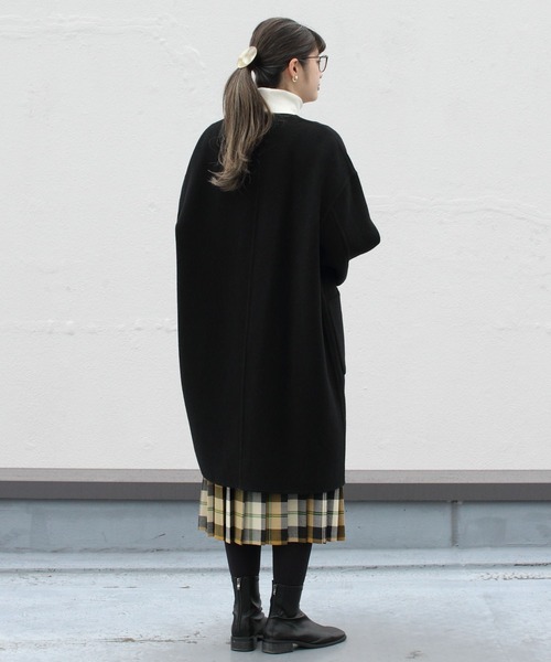 LE GLAZIK（ルグラジック）の「LE GLAZIK/ル グラジック　リバーシブルカラーレスコート　REVERSIBLE COLLARLESS COAT #JL-8982MRW（ノーカラーコート・レディース・ブラック/ベージュ・36）」の16枚目の写真