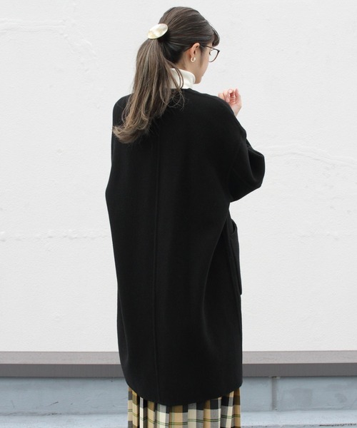 LE GLAZIK（ルグラジック）の「LE GLAZIK/ル グラジック　リバーシブルカラーレスコート　REVERSIBLE COLLARLESS COAT #JL-8982MRW（ノーカラーコート・レディース・ブラック/ベージュ・36）」の19枚目の写真