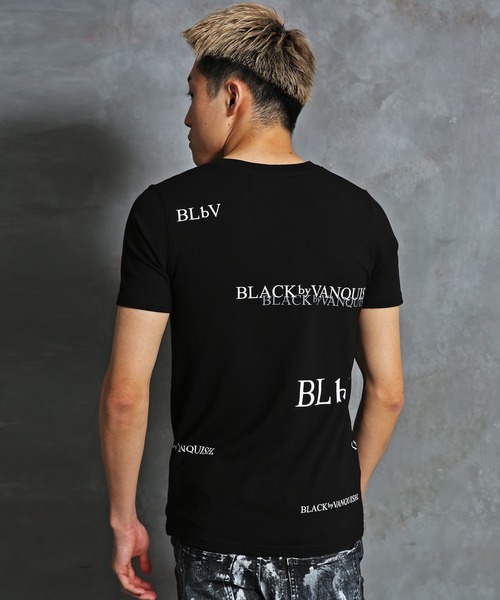 BLACK by VANQUISH（ブラックバイバンキッシュ）の「【BLACK by VANQUISH】マルチプリントVネック半袖Tシャツ（Tシャツ/カットソー・メンズ・ホワイト/ブラック・L/XL/M）」の4枚目の写真