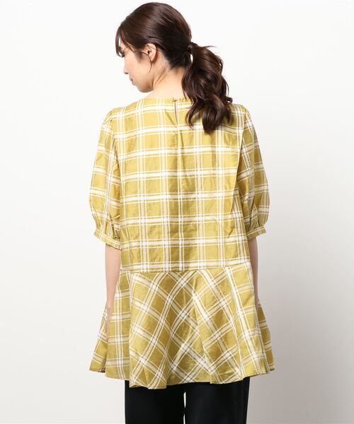 N.（N. Natural Beauty Basic）（エヌエヌナチュラルビューティーベーシック）の「チェックチュニックブラウス（シャツ/ブラウス・レディース・ホワイト系その他/イエロー系その他・MEDIUM）」の9枚目の写真