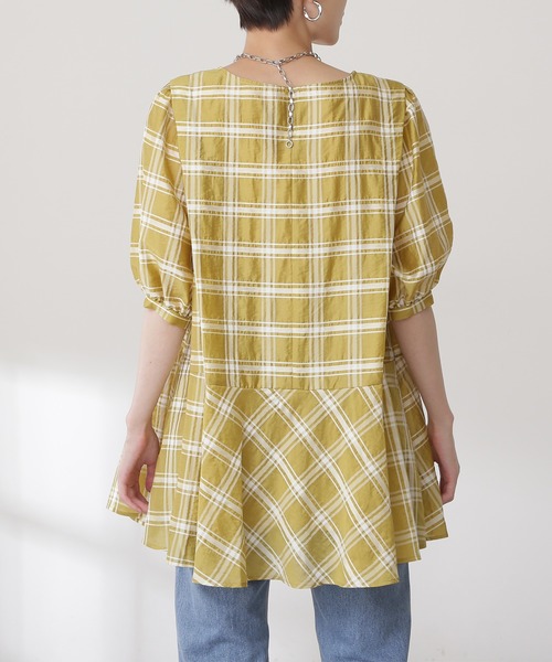 N.（N. Natural Beauty Basic）（エヌエヌナチュラルビューティーベーシック）の「チェックチュニックブラウス（シャツ/ブラウス・レディース・ホワイト系その他/イエロー系その他・MEDIUM）」の10枚目の写真