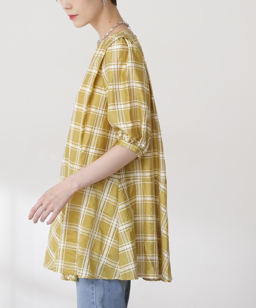 N.（N. Natural Beauty Basic）（エヌエヌナチュラルビューティーベーシック）の「チェックチュニックブラウス（シャツ/ブラウス・レディース・ホワイト系その他/イエロー系その他・MEDIUM）」の12枚目の写真