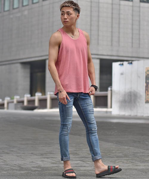 JOKER（ジョーカー）の「【JOKER】多色展開ワッフルタンクトップ メンズ（タンクトップ・メンズ・ブルー/レッド/ホワイト/ブラック/グリーン/パープル・M/L/XL）」の20枚目の写真