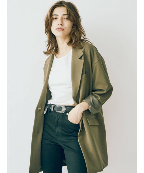 EVRIS（エヴリス）の「BASICクロップドロングスリーブTEE（Tシャツ/カットソー・レディース・ホワイト/グリーン/ブラック/オレンジ・FREE）」の6枚目の写真