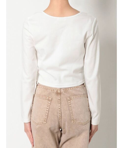 EVRIS（エヴリス）の「BASICクロップドロングスリーブTEE（Tシャツ/カットソー・レディース・ホワイト/グリーン/ブラック/オレンジ・FREE）」の13枚目の写真