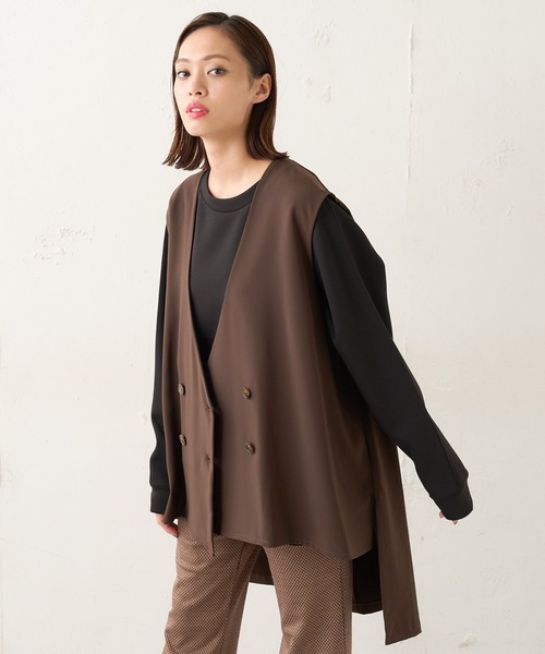 Lui's(ルイス)の「バックロングジレ(ベスト・レディース・ブラック/ダークブラウン/グリーン・FREE)」の3枚目の写真