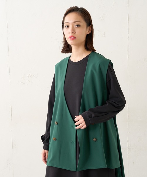 Lui's(ルイス)の「バックロングジレ(ベスト・レディース・ブラック/ダークブラウン/グリーン・FREE)」の1枚目の写真