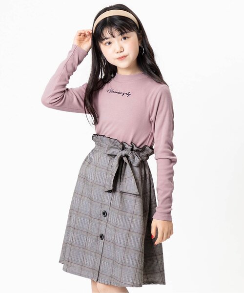 アンミール ビッグチェックドッキングOP ピンク セール】 チェックドッキングワンピース （ロング・マキシ丈ワンピース