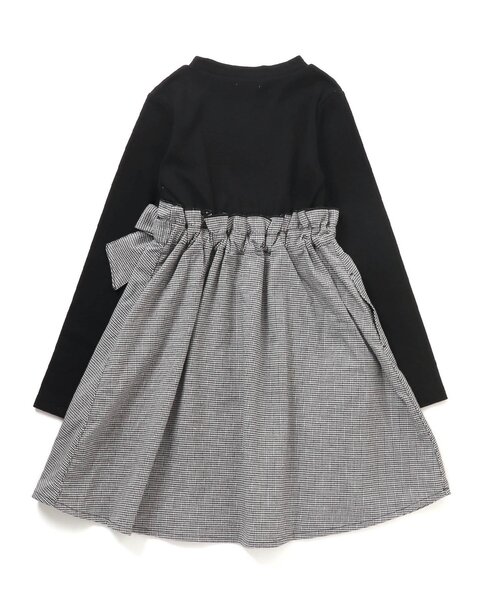 algy(アルジー)の「チェックドッキングワンピ(ワンピース・キッズ・ピンク/オフホワイト/ブラック・SMALL/MEDIUM/X-SMALL/XX-SMALL)」の5枚目の写真