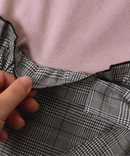 algy(アルジー)の「チェックドッキングワンピ(ワンピース・キッズ・ピンク/オフホワイト/ブラック・SMALL/MEDIUM/X-SMALL/XX-SMALL)」の18枚目の写真