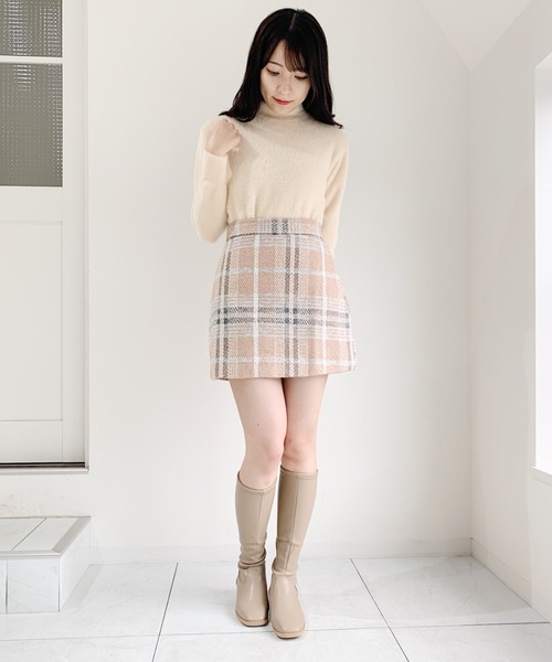セール】パステルカラーチェックミニスカート（スカート