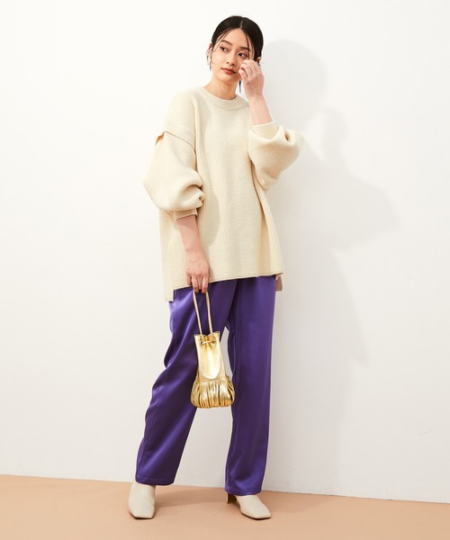 ADAM ET ROPE'(アダムエロペ)の「【ZOZO限定】2WAYデタッチャブル片畦プルオーバー(ニット/セーター・レディース・ブラック/グレー/オフホワイト・FREE)」の16枚目の写真