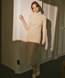 High neck ribknit onepiece
