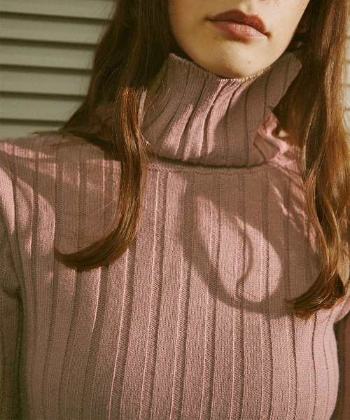 mangata(モンガータ)の「High neck ribknit onepiece(ワンピース・レディース・ホワイト/ブラック/ピンク・FREE)」の9枚目の写真