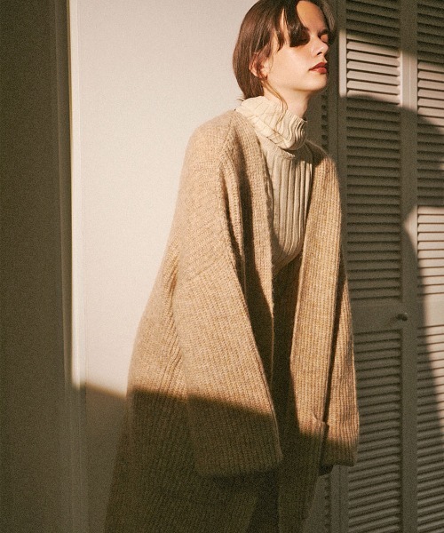 mangata(モンガータ)の「High neck ribknit onepiece(ワンピース・レディース・ホワイト/ブラック/ピンク・FREE)」の17枚目の写真