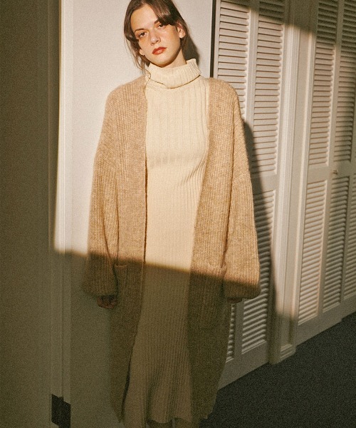 mangata(モンガータ)の「High neck ribknit onepiece(ワンピース・レディース・ホワイト/ブラック/ピンク・FREE)」の18枚目の写真