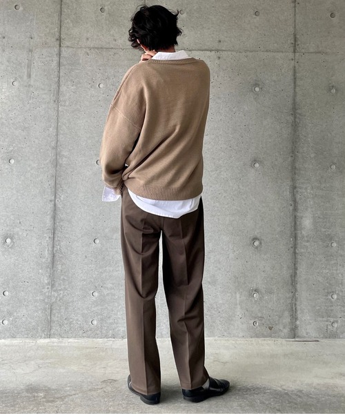 y/m by れぽすけ（イムバイレポスケ）の「マルチパターン柄Vネックニット（ニット/セーター・メンズ・ベージュ/ブラック・MEDIUM/LARGE）」の6枚目の写真