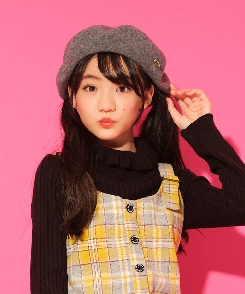 by LOVEiT（バイラビット）の「ベレー帽（ハンチング/ベレー帽・キッズ・ブラック/グレー・FREE）」の2枚目の写真