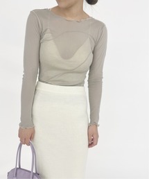 【BASERANGE/ベースレンジ】グレー メロウロングスリーブ