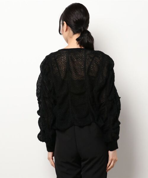 RETRO GIRL（レトロガール）の「シャーリングニット（ニット/セーター・レディース・ブラック/オフホワイト/グリーン・FREE）」の17枚目の写真