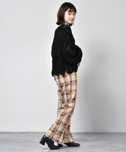 RETRO GIRL（レトロガール）の「シャーリングニット（ニット/セーター・レディース・ブラック/オフホワイト/グリーン・FREE）」の6枚目の写真