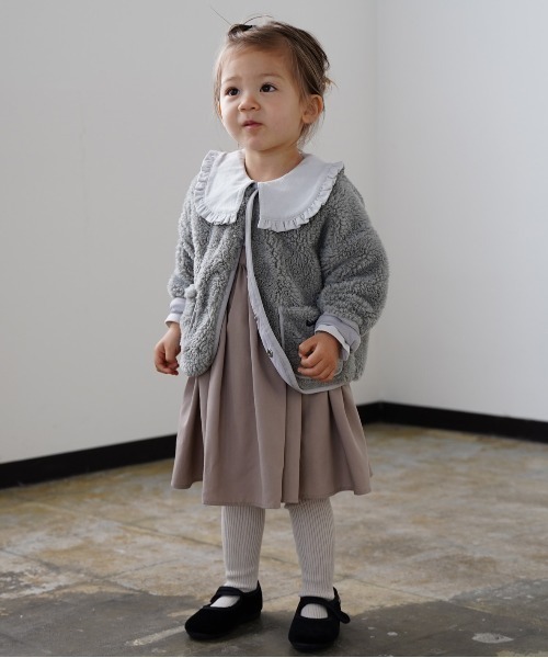 quoti use fith（クゥオティ　ユース　フィス）の「ボア 長袖 ブルゾン（ブルゾン・キッズ・ベージュ/グリーン・90/100/110/120/80/130）」の8枚目の写真