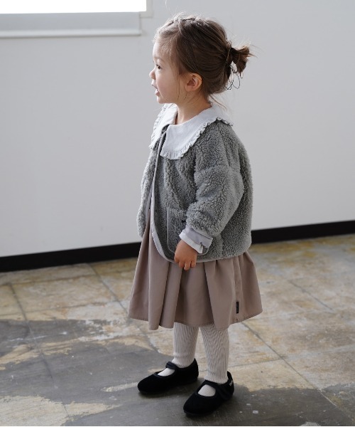 quoti use fith（クゥオティ　ユース　フィス）の「ボア 長袖 ブルゾン（ブルゾン・キッズ・ベージュ/グリーン・90/100/110/120/80/130）」の9枚目の写真