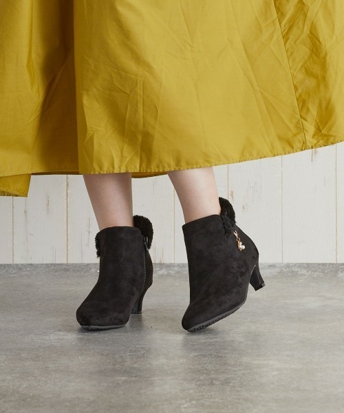 バックファーポインテッドショートブーツ 214 Jelly Beans ジェリービーンズ