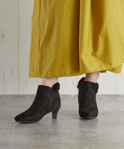 バックファーポインテッドショートブーツ 214 Jelly Beans ジェリービーンズ