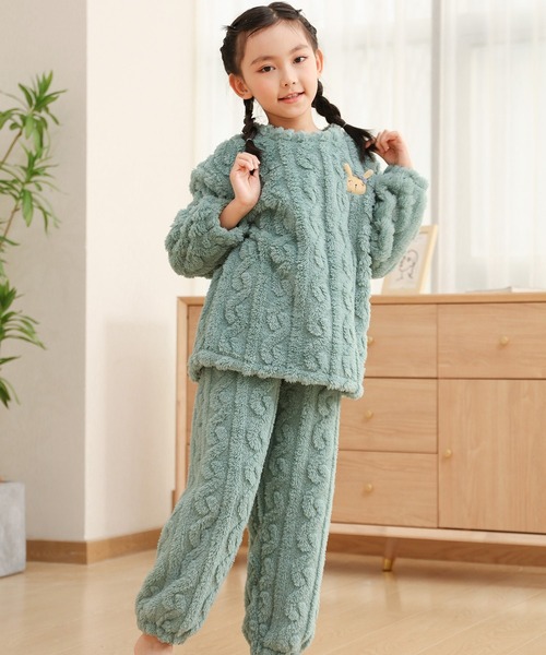 セール】キッズ もこもこボアツイストデザインルームウェア