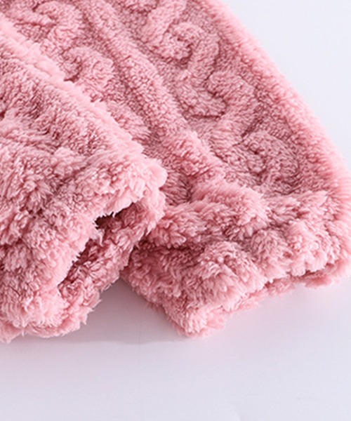 キッズ もこもこボアツイストデザインルームウェアパジャマ 上下2点