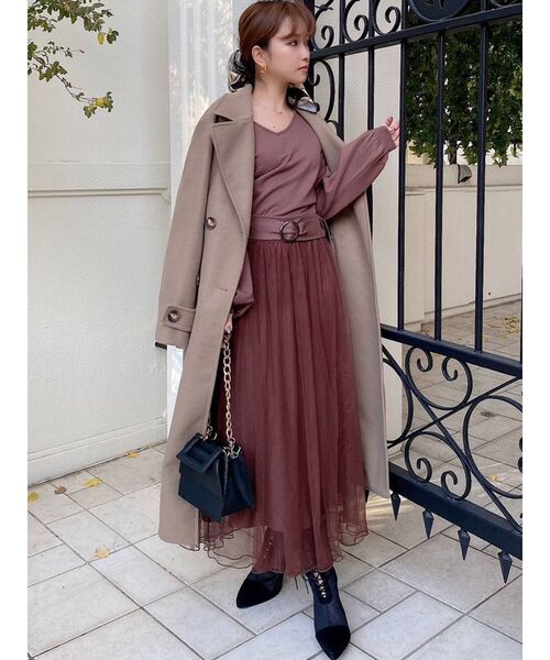 RESEXXY（リゼクシー）の「チュール切替ワンピース（ワンピース・レディース・ブラック/ベージュ/ブラウン/モカ・FREE）」の9枚目の写真