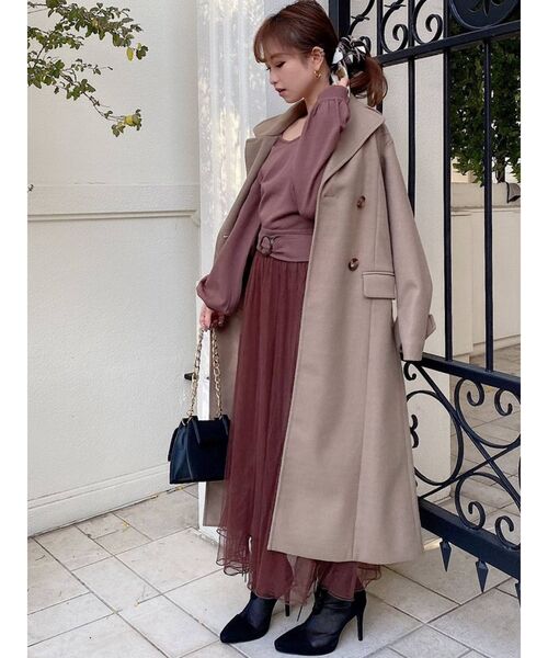 RESEXXY（リゼクシー）の「チュール切替ワンピース（ワンピース・レディース・ブラック/ベージュ/ブラウン/モカ・FREE）」の10枚目の写真