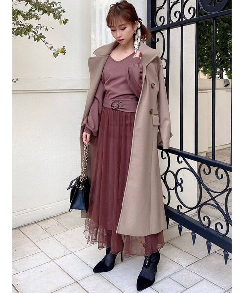 RESEXXY（リゼクシー）の「チュール切替ワンピース（ワンピース・レディース・ブラック/ベージュ/ブラウン/モカ・FREE）」の11枚目の写真