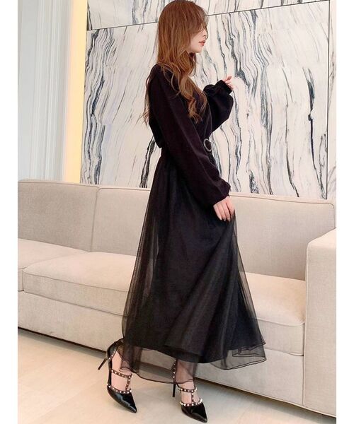 RESEXXY（リゼクシー）の「チュール切替ワンピース（ワンピース・レディース・ブラック/ベージュ/ブラウン/モカ・FREE）」の15枚目の写真