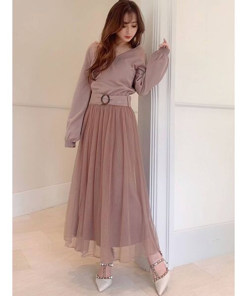 RESEXXY（リゼクシー）の「チュール切替ワンピース（ワンピース・レディース・ブラック/ベージュ/ブラウン/モカ・FREE）」の19枚目の写真