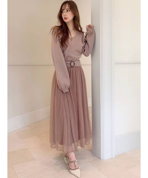 RESEXXY（リゼクシー）の「チュール切替ワンピース（ワンピース・レディース・ブラック/ベージュ/ブラウン/モカ・FREE）」の21枚目の写真