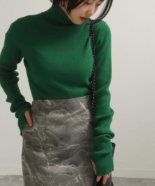 AULI（アウリィ）の「【低身長向けサイズ】PJジャカードタイトスカート（スカート・レディース・イエロー/グリーン/ダークグレー・S/XS/XXS）」の15枚目の写真