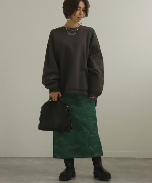 AULI（アウリィ）の「【低身長向けサイズ】PJジャカードタイトスカート（スカート・レディース・イエロー/グリーン/ダークグレー・S/XS/XXS）」の21枚目の写真