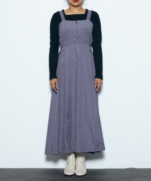 CECIL McBEE（セシルマクビー）の「インナー付きジャンスカフレアワンピース（ジャンパースカート・レディース・パープル/ブラック・MEDIUM）」の7枚目の写真