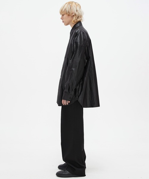 ADD SEOUL（エーディーディーソウル）の「【ADD SEOUL】COATING AVANTGARDE SHIRT / コーティング アヴァンギャルド オーバーサイズ シャツ（シャツ/ブラウス・メンズ・ブラック/グリーン・1/2）」の11枚目の写真