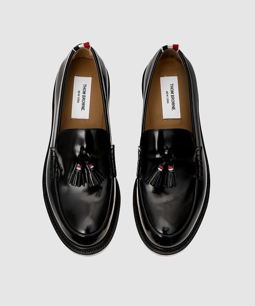 THOM BROWNE（トムブラウン）の「RWB TASSEL LOAFER W/ LEATHER SOLE IN CALF LEATHER（スニーカー・メンズ・ブラック・8/10/9/7）」の5枚目の写真