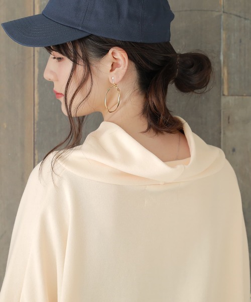 osharewalker(オシャレウォーカー)の「【廃盤】『パーカー風スタンド襟裏毛トップス』(スウェット・レディース・ラベンダー/ブラック/アイボリー・FREE)」の10枚目の写真