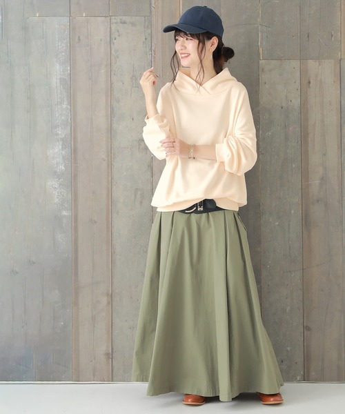 osharewalker(オシャレウォーカー)の「【廃盤】『パーカー風スタンド襟裏毛トップス』(スウェット・レディース・ラベンダー/ブラック/アイボリー・FREE)」の13枚目の写真