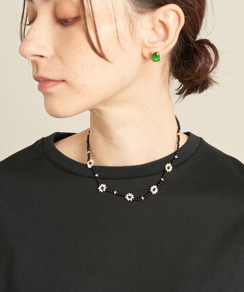 by Preek（バイプリーク）の「＜by Preek（バイプリーク）＞淡水パール フラワービーズネックレス（ネックレス・レディース・コバルトブルー/ピンク/オフホワイト/ブラック・FREE）」の7枚目の写真