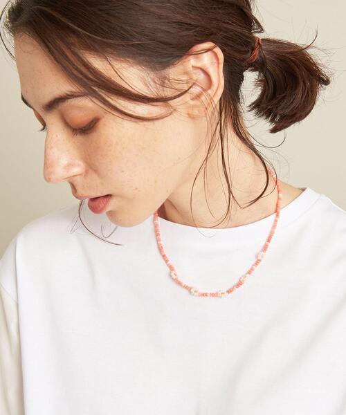 by Preek（バイプリーク）の「＜by Preek（バイプリーク）＞淡水パール フラワービーズネックレス（ネックレス・レディース・コバルトブルー/ピンク/オフホワイト/ブラック・FREE）」の21枚目の写真